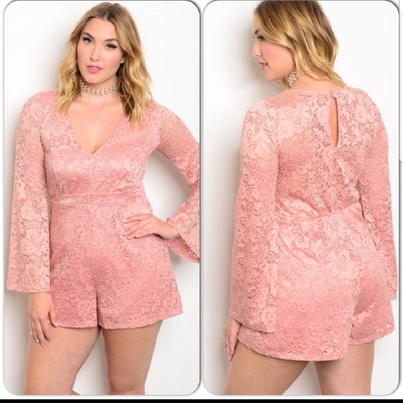 Rush Pants - Stunning Rush blush lace short romper size 3x